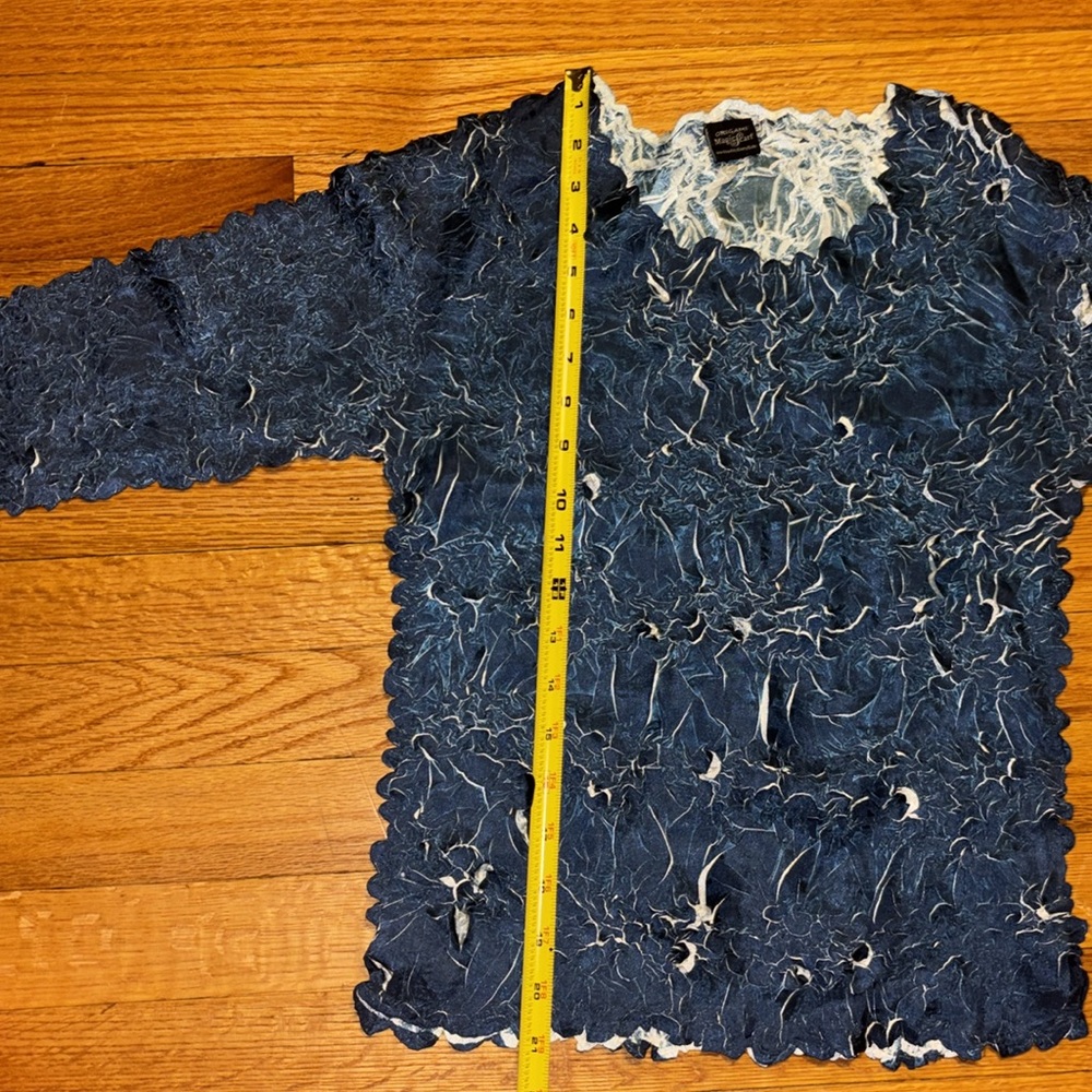 Origami Magic Scarf One Size Fits All Elegant Dark Blue & White FREE SHIPPING - Picture 4 of 5